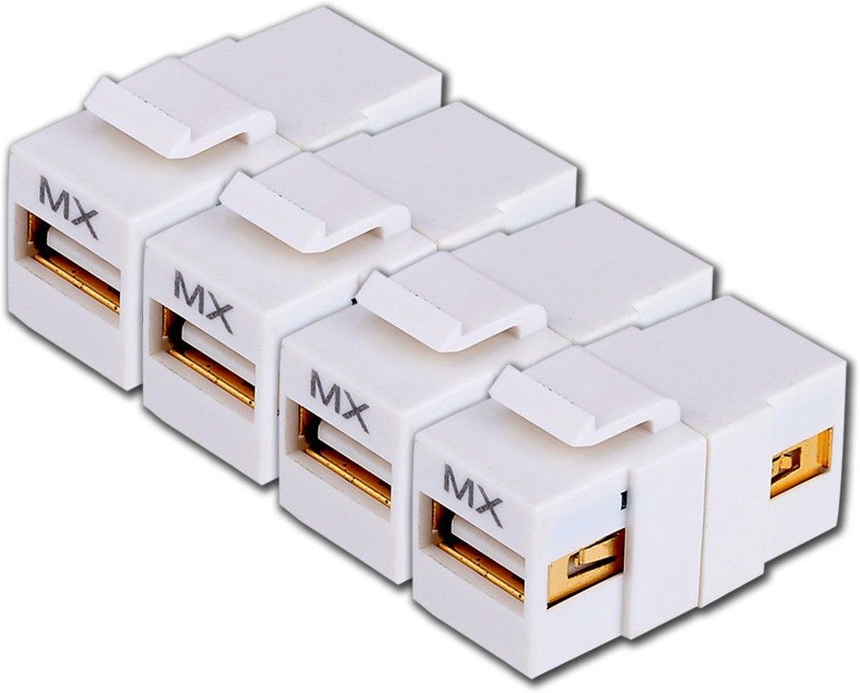 MX USB 2.0 Inline Coupler F/F Extender Plug, Compact Design and GP (Pack of 4) Lan Adapter-image-24