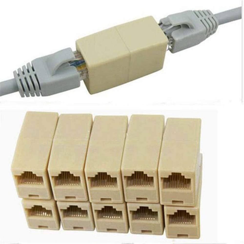 EvoTron Pack of 10 LAN/RJ45 Jointer Cable Connector Female to Female Coupler Lan Adapter-image-24