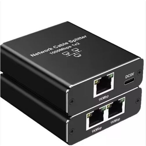 RuhZa Internet Cable Splitter 1 in 2 Out Gigabit Dual LAN RJ45 Port Router Switch Wired Ethernet Lan Adapter compatible with Linux, Mac, Windows-image-31