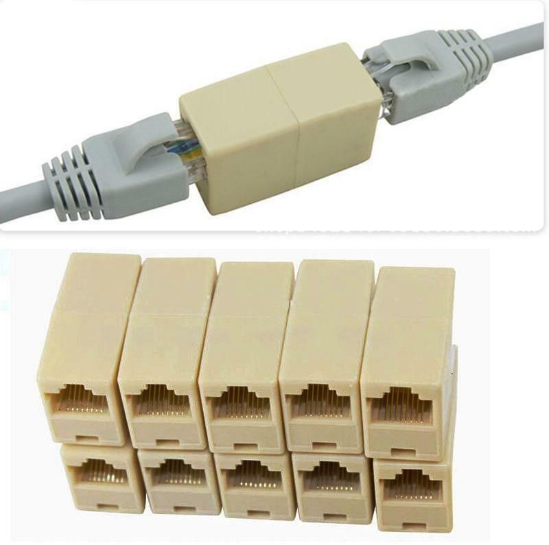 TAAPSEE 10Pack RJ45 CAT5 Coupler Plug Network LAN Cable Extender Connector Adapter Lan Adapter