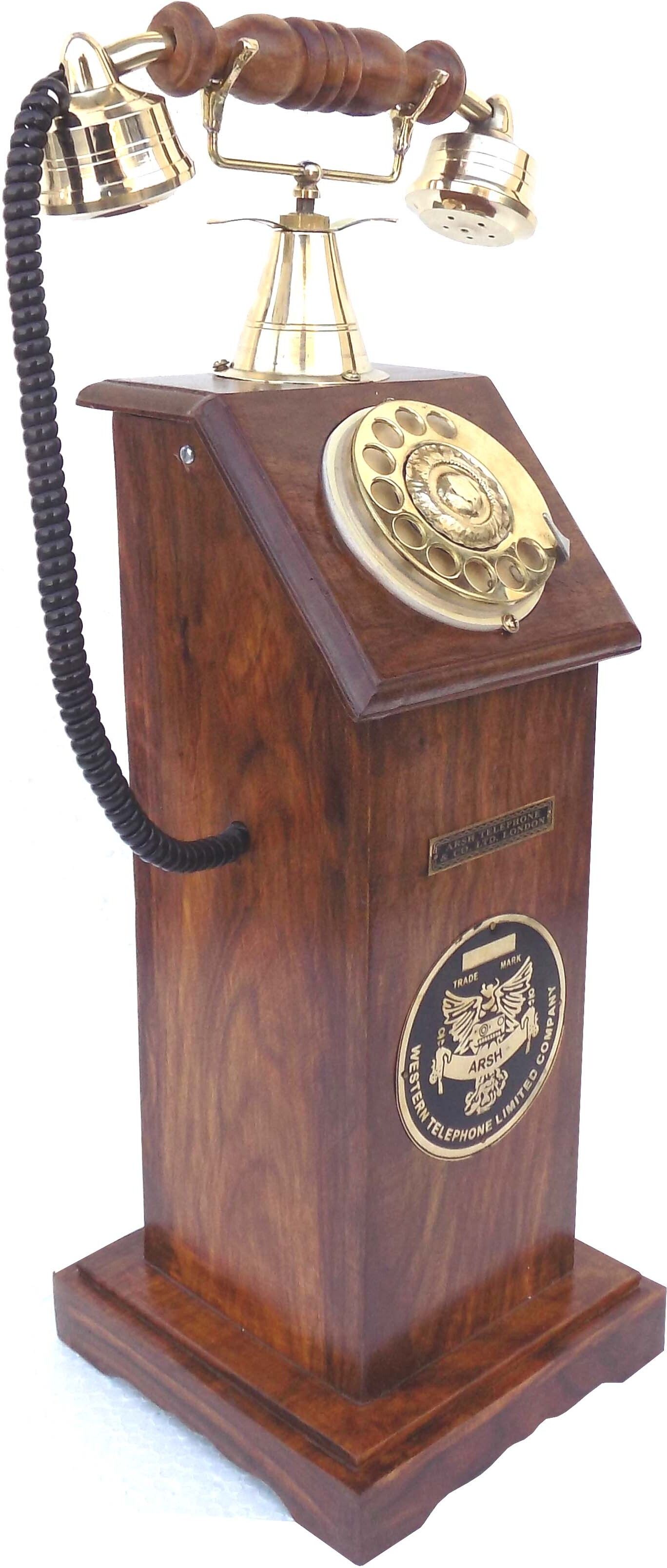 SHEESHAM MADE VINTAGE LOOK PILLAR SHAPE Corded Landline Phone-image-13