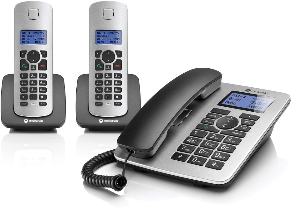 motorola C4202 Corded Phone With Caller Id, Answering System, And 2 Cordless Handsets Corded & Cordless Landline Phone with Answering Machine-picture-11