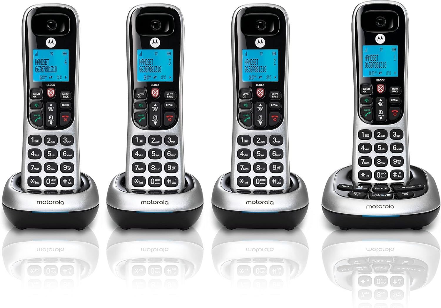 CD4014 Digital Cordless Telephone with Answering Machine 4 Handsets Cordless Landline Phone with Answering Machine-image-2