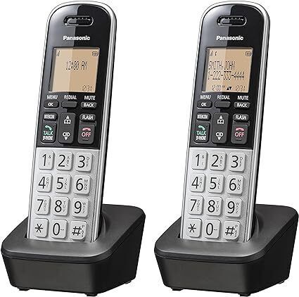 KX-TGB812S Compact Cordless Phone 2 Handset (Black/Silver) Cordless Landline Phone-image-49
