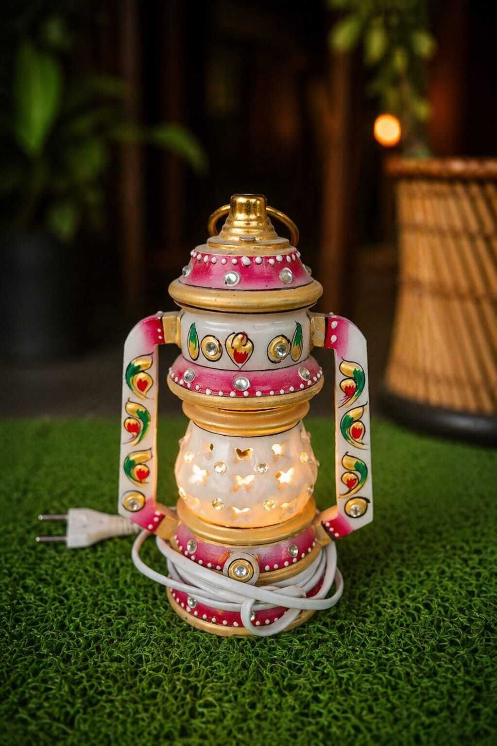 sk handicraft Classic Night Lamp Pink, Multicolor Aluminium, Plastic Table Lantern-picture-12