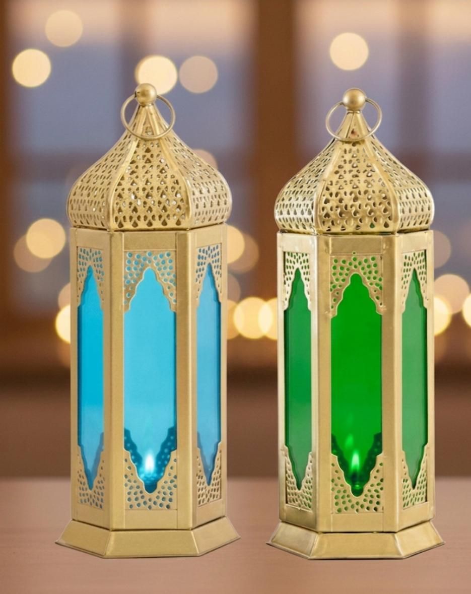 beliv decorative multipurpose lantern Green, Multicolor Metal Hanging Lantern-picture-45