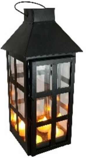 Festive Celebration Hanging cum Standing Small Square check Black Lantern Black Iron Hanging Lantern-image-47
