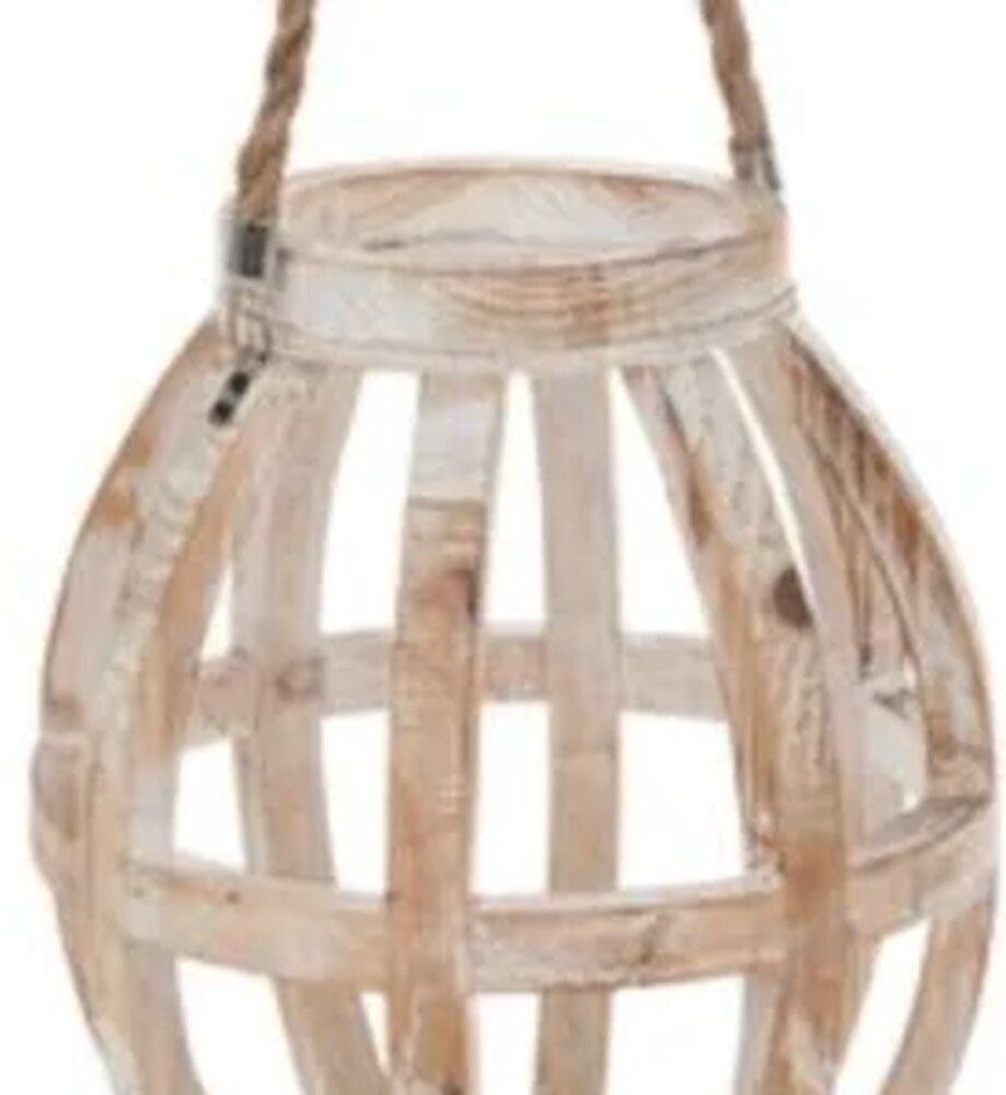 desihandicraft Embellish your home with this stunning Open Wooden Lantern. White Wooden Hanging Lantern-picture-39