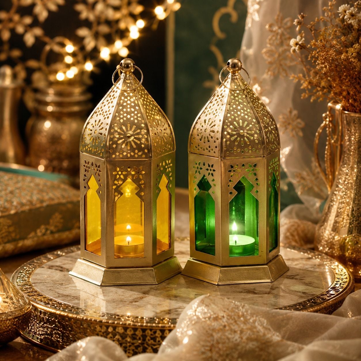 simmisalman Moroccan Style Decorative Candle Lantern Multicolor Iron Hanging Lantern-picture-47