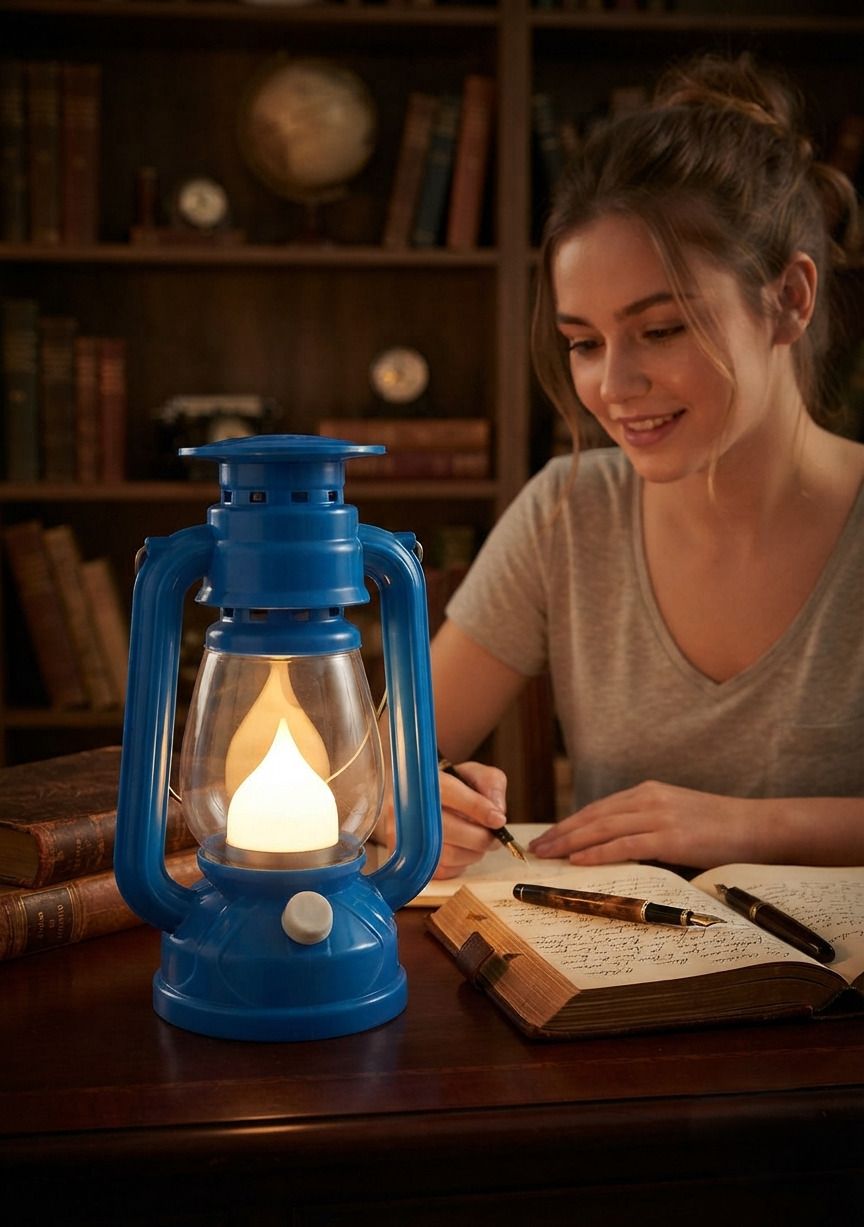 USB RECHARGEABLE LANTERN Multicolor Steel, Glass Table Lantern-image-7