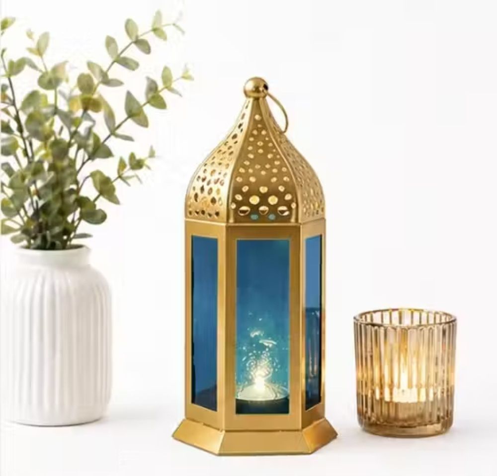 etrix services Lantern Gold Iron Table Lantern-picture-19