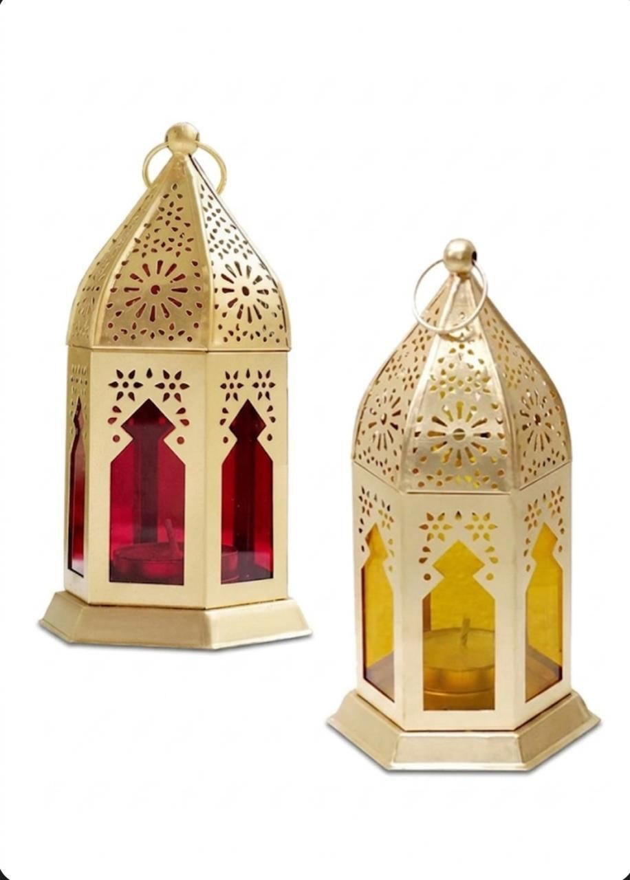 beliv decorative multipurpose lantern Yellow, Red, Gold Metal Hanging Lantern-picture-46