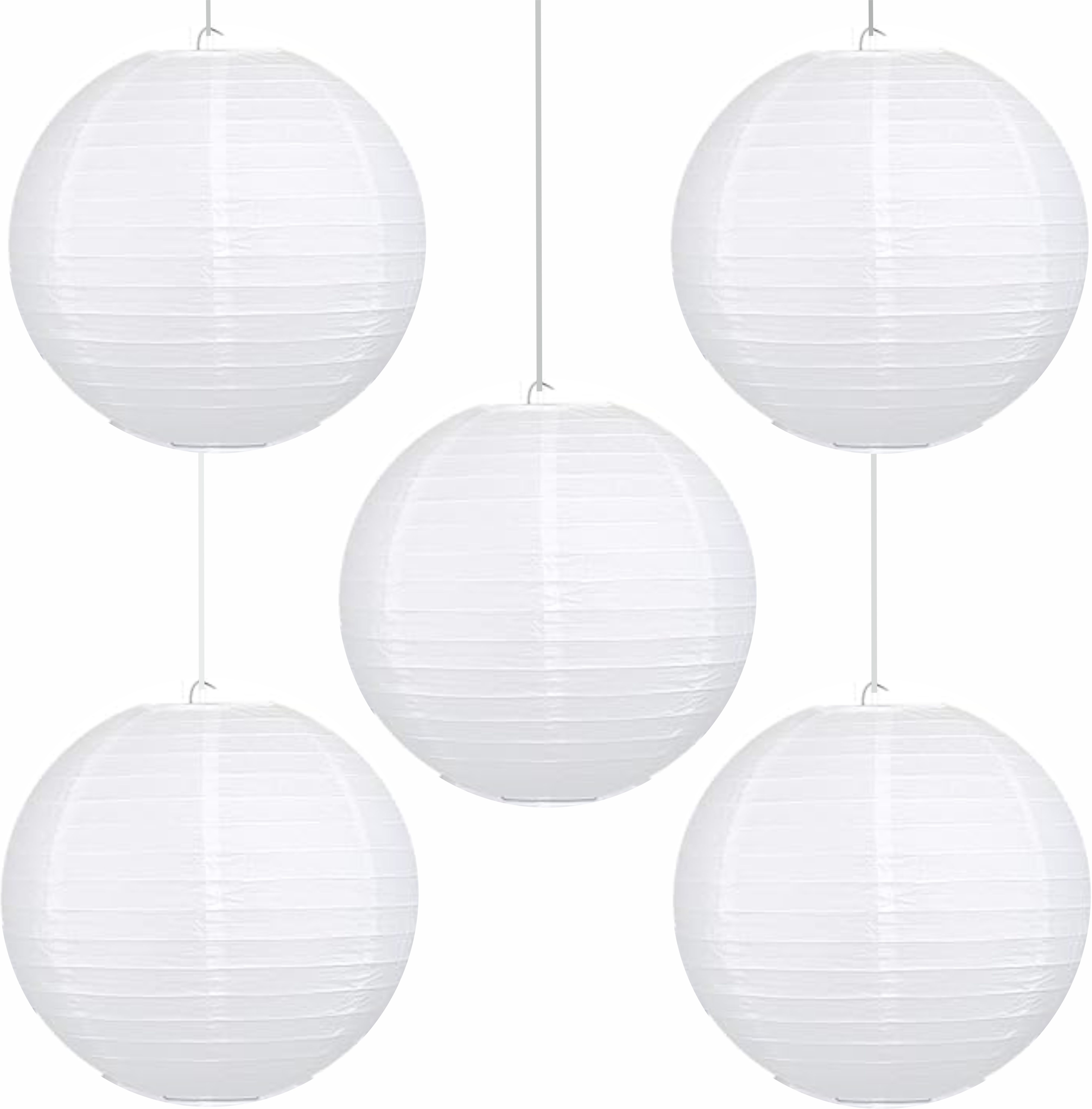 orama JHEEL Paper Ball Round Hanging Ball Paper Hanging Lantern Paper Lamp White Paper Hanging Lantern-picture-20