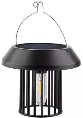 orvilixa Solar Hanging Garden Lantern Light, LED Waterproof Outdoor Lamp Black Plastic, Glass Hanging Lantern-picture-39