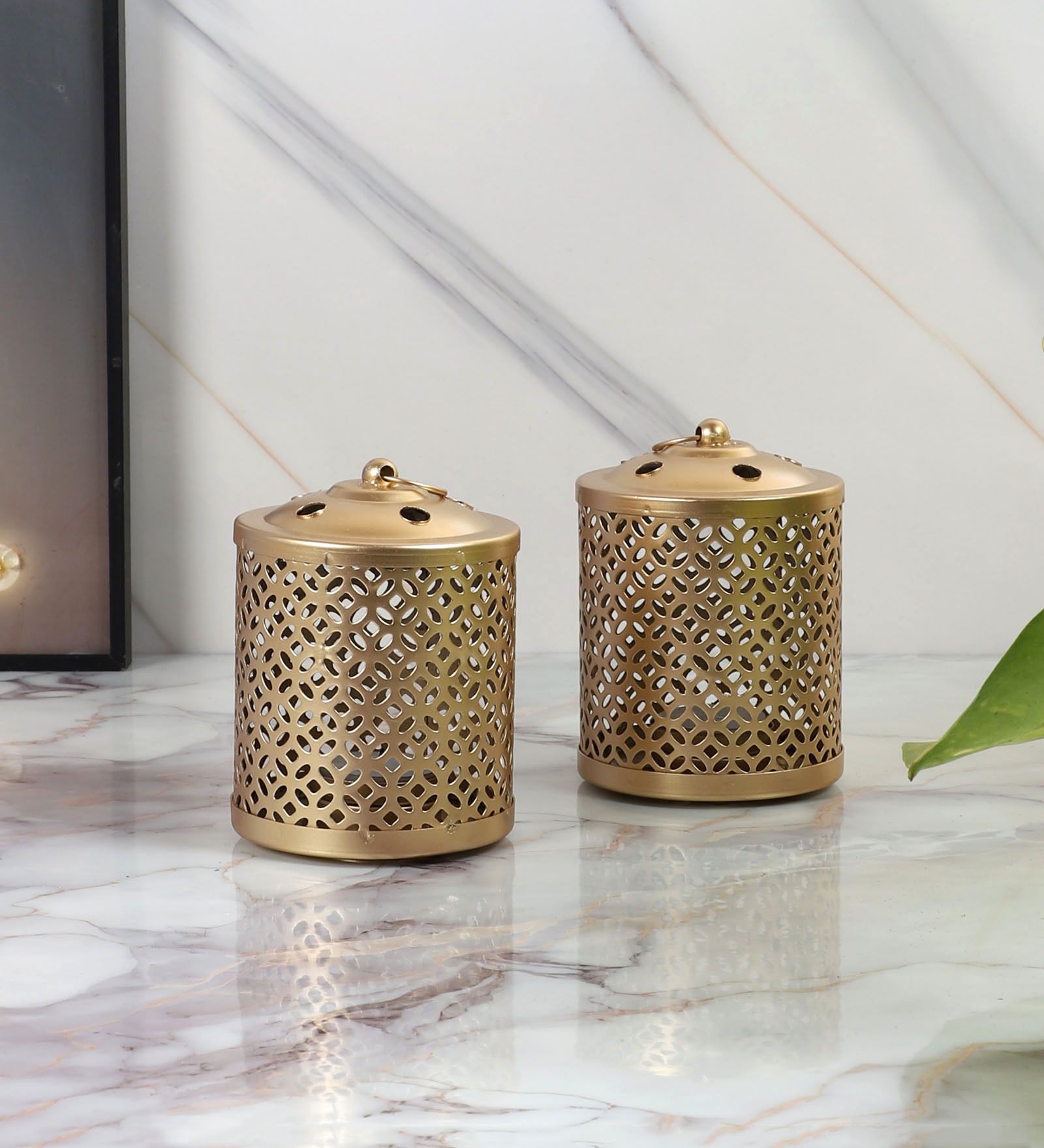 Gold Iron Table Lantern