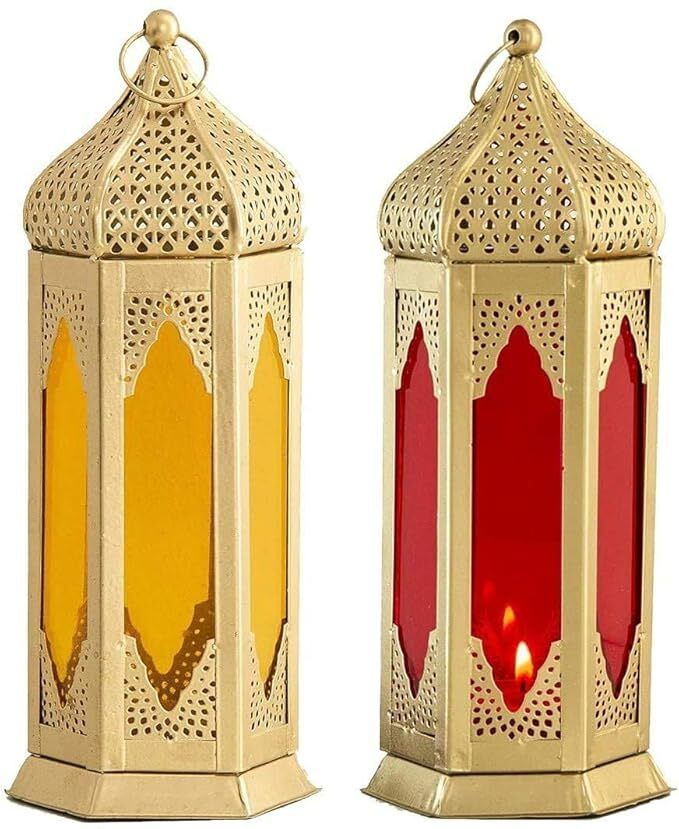 winscrafts Morrocan Yellow, Red Iron Table Lantern-picture-10