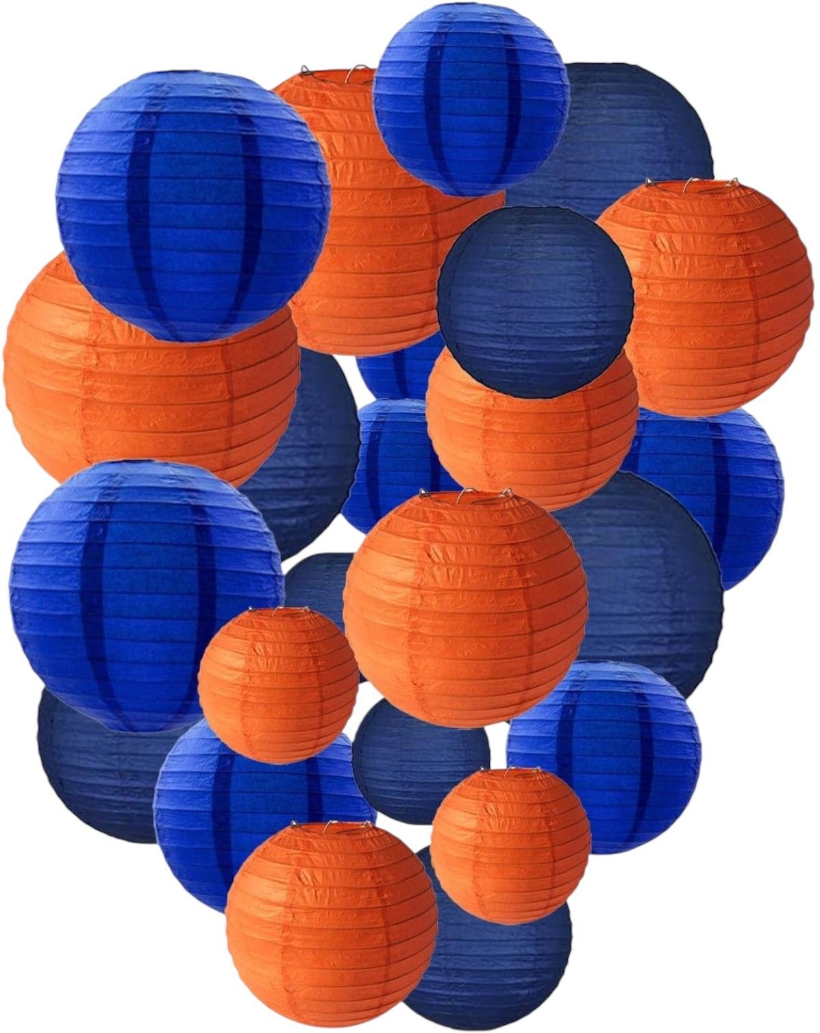 Orange, Blue Paper Hanging Lantern-image-18