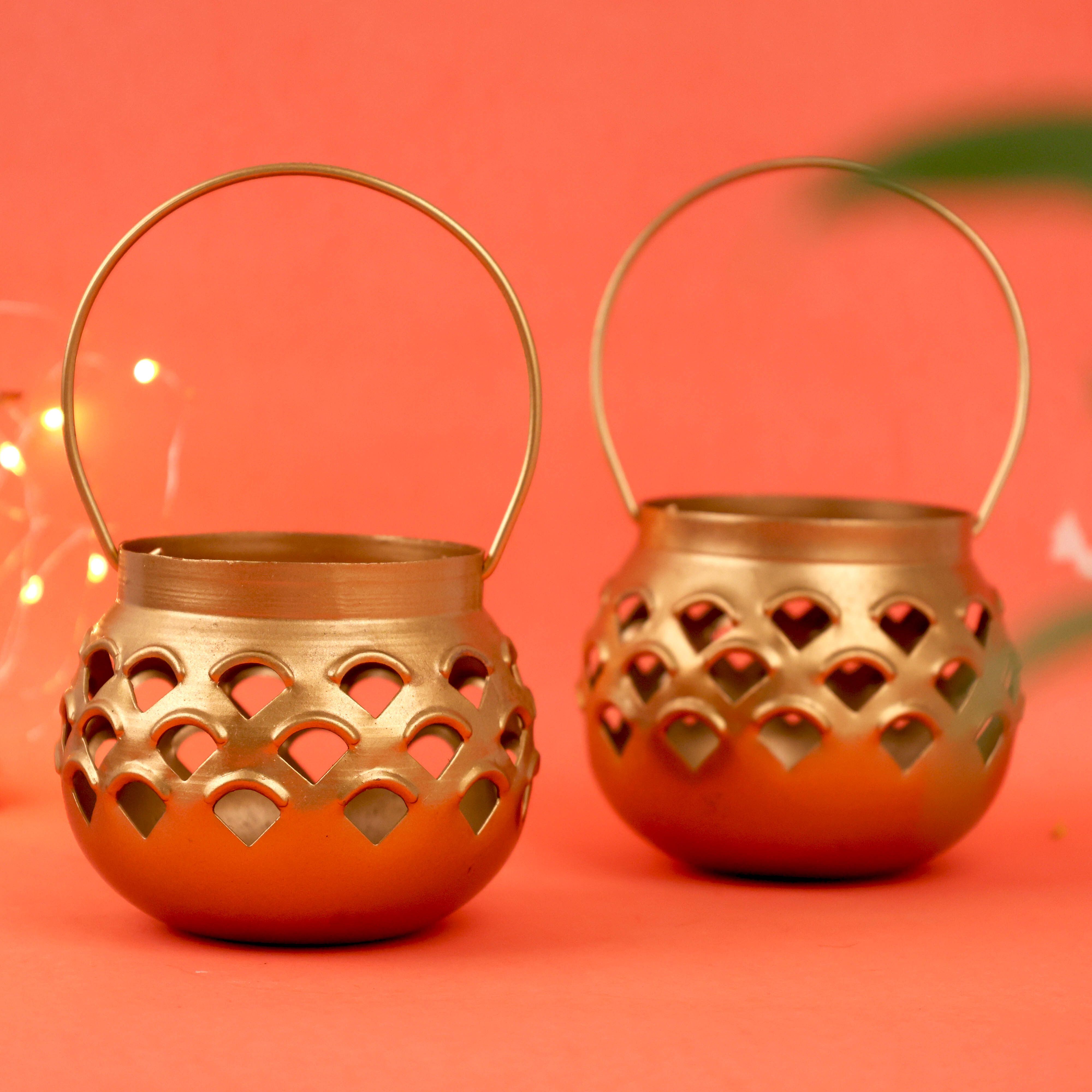 Gold Metal Table Lantern-image-34