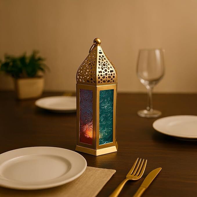 alamos Moroccan Lantern Candle Holder Multicolor Iron Table Lantern-picture-8
