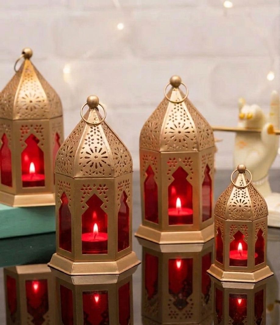 Metallic Handicraft Red Morracan Lantern Red Iron Hanging Lantern-picture-24