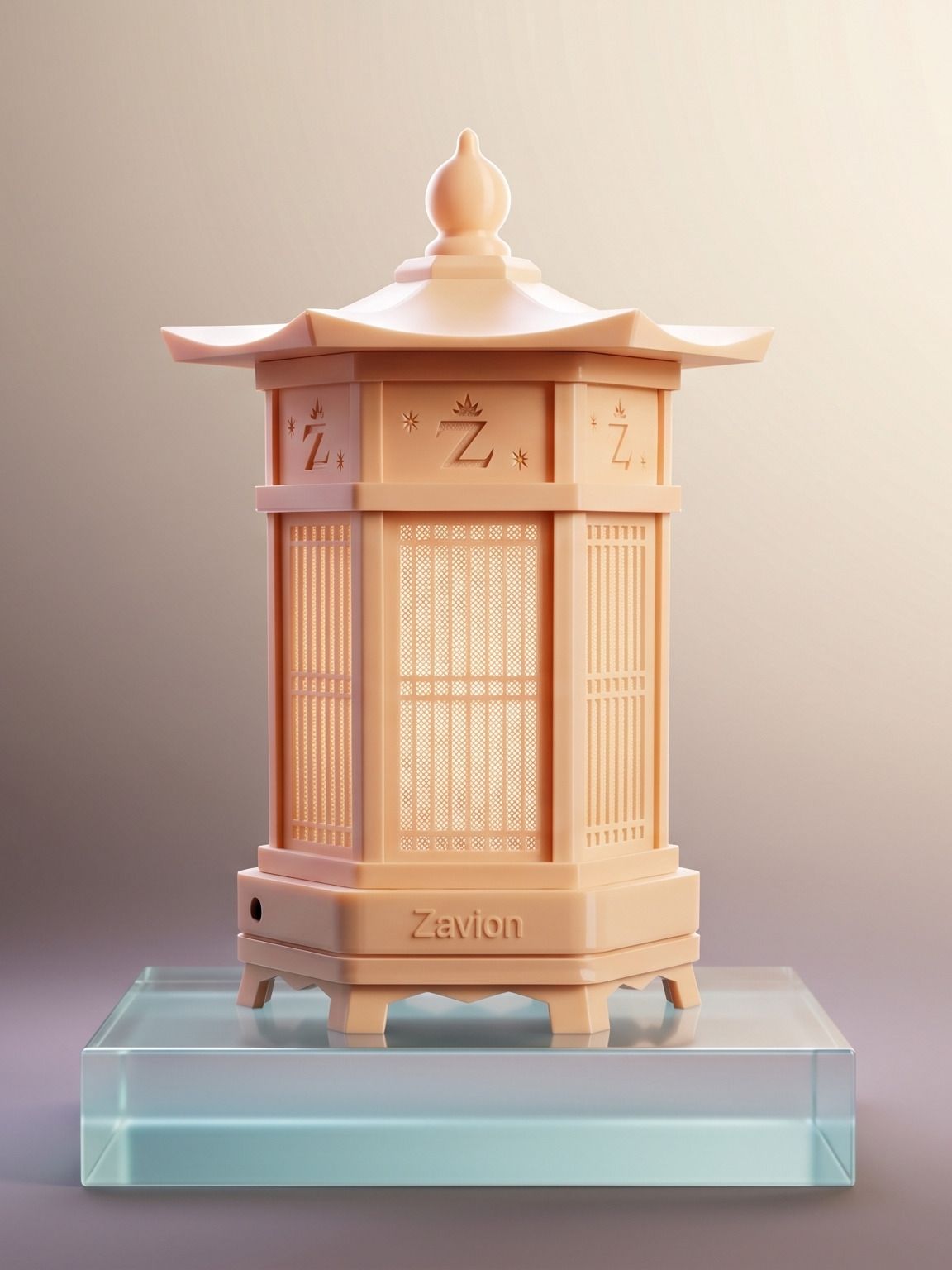 Zavion Pagoda LED Lantern Warm White & Color Changing Light for Home Decor Beige Plastic Table Lantern-picture-20