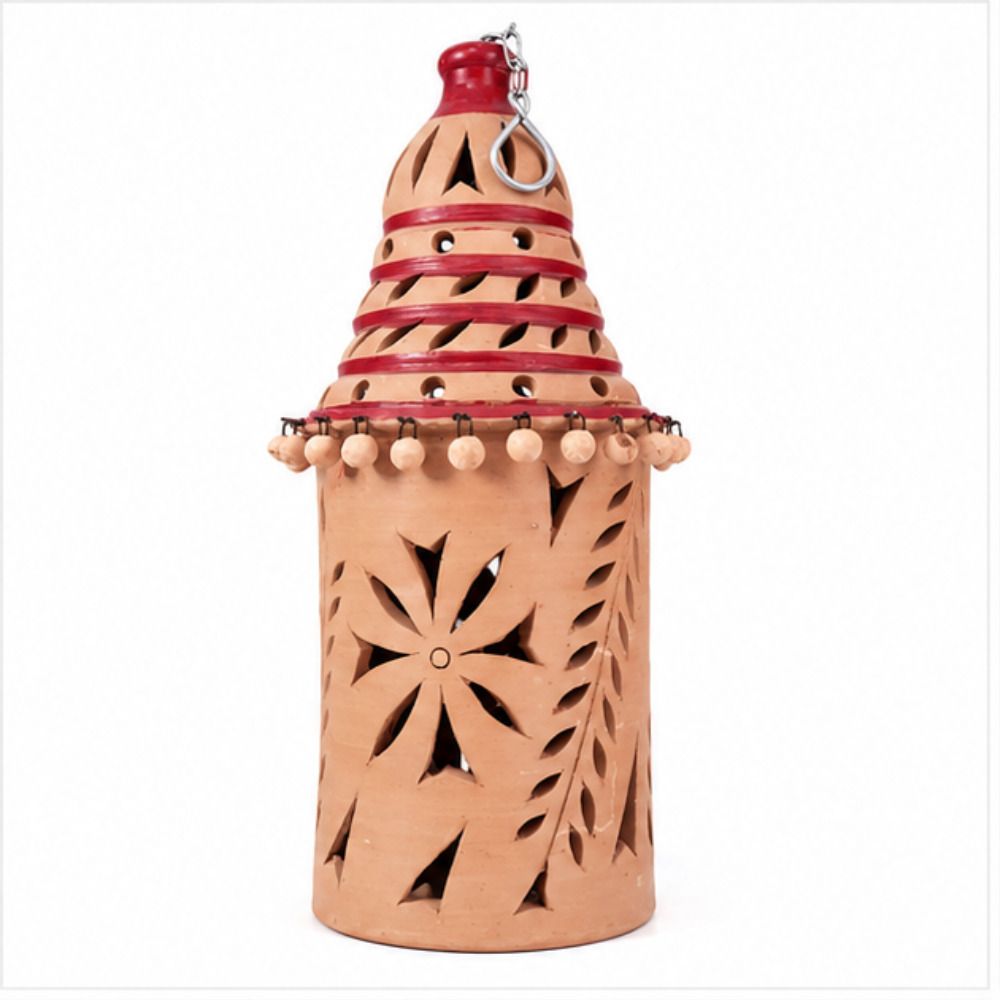 Naresh Mittiware & Crafts Mitti Lamp Earthware Red, Brown Earthenware Hanging Lantern-picture-42