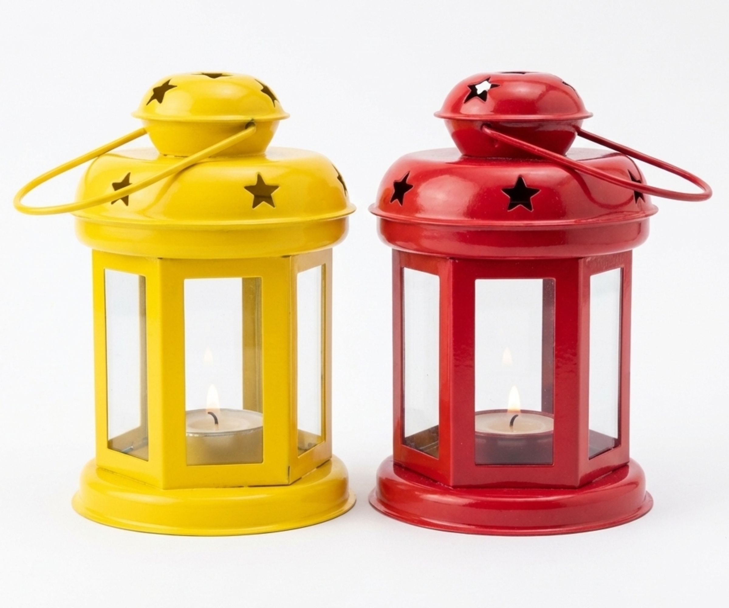 Vibrant Metal Lanterns Set of 2 – Yellow & Red Yellow, Red Iron Hanging Lantern-image-42
