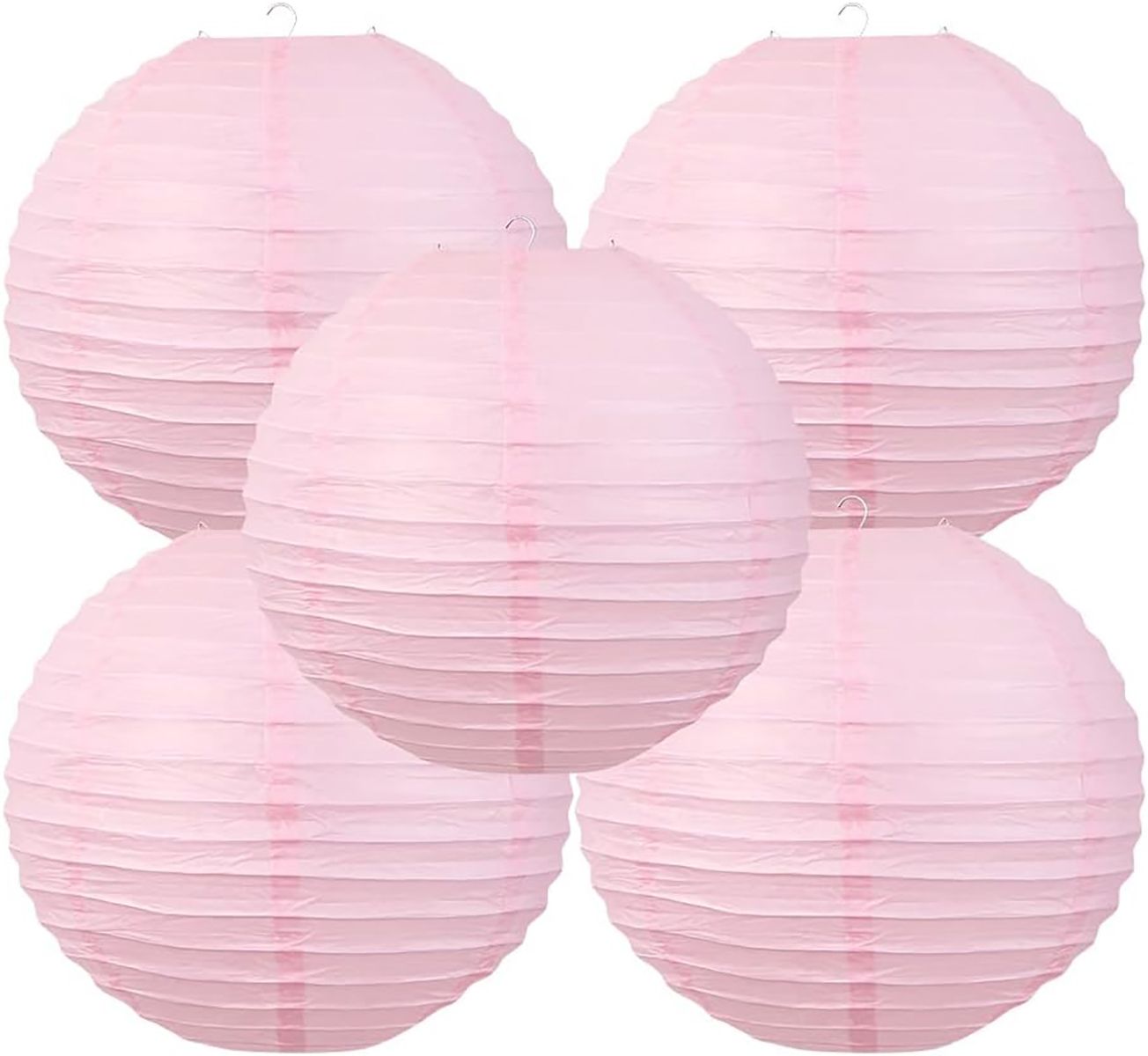 jamboree 5 Pack Pink Paper Lanterns – Party Decorations, Wedding Décor, and Hanging Pink Paper Hanging Lantern-picture-10