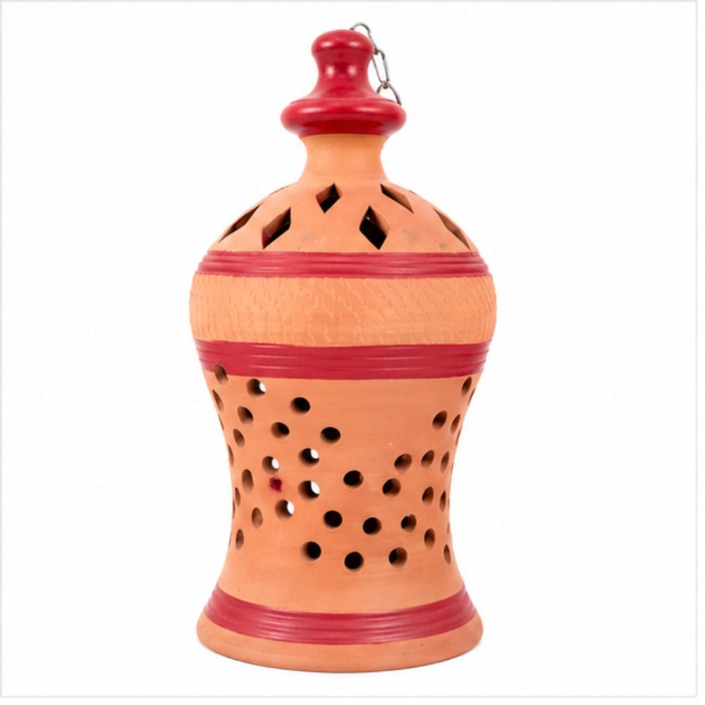 Naresh Mittiware & Crafts Handcrafted Mitti Lamp Red, Brown Earthenware Hanging Lantern-picture-29