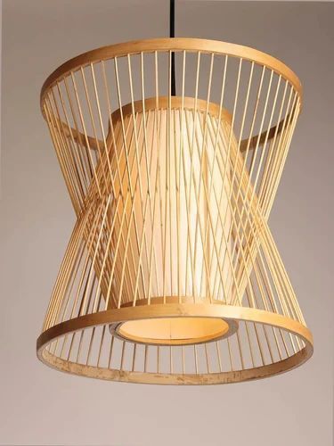 Beige Bamboo Hanging Lantern-image-3