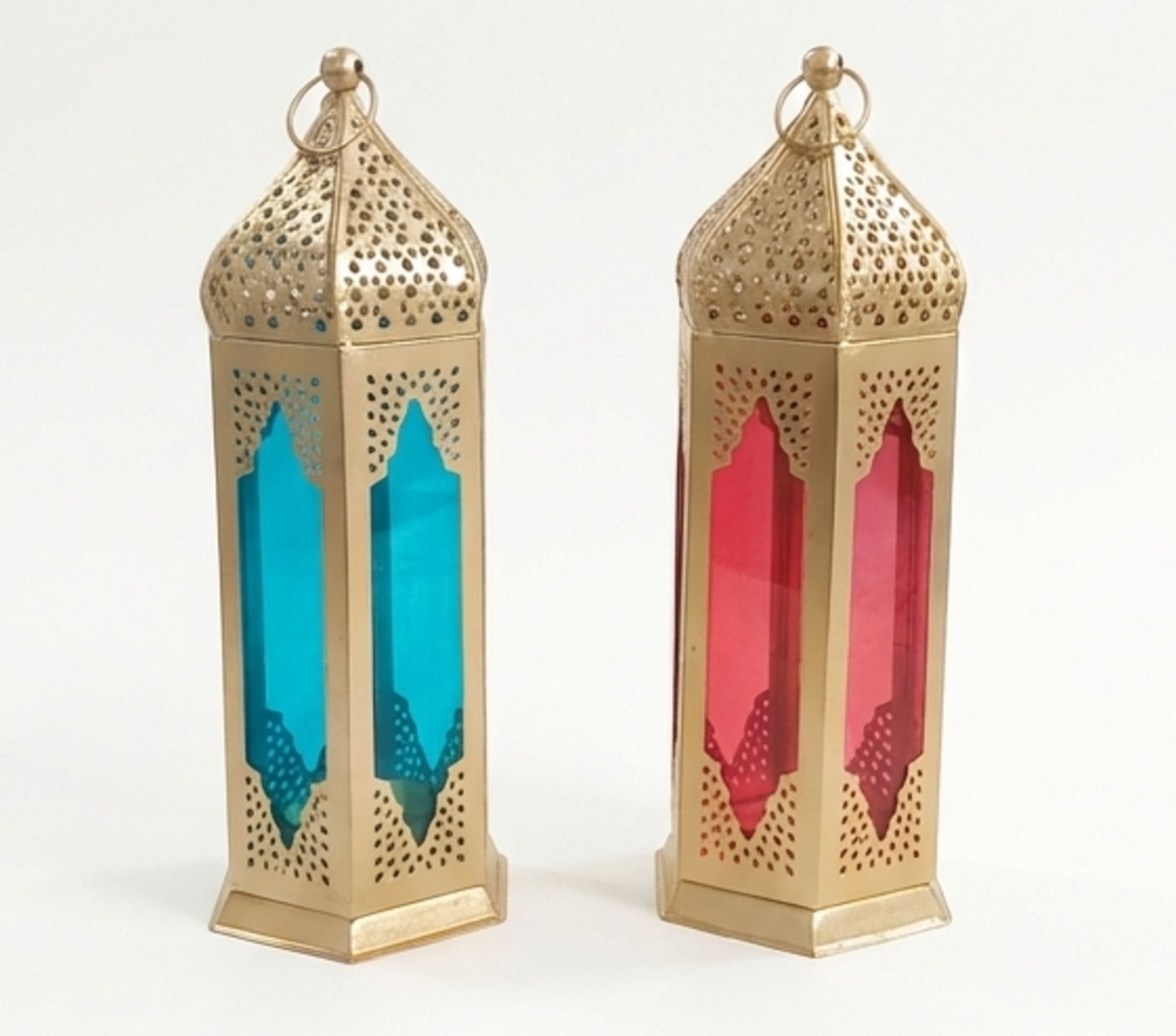 ayera design ML-BR-24 Blue, Red, Gold Iron Hanging Lantern-picture-47