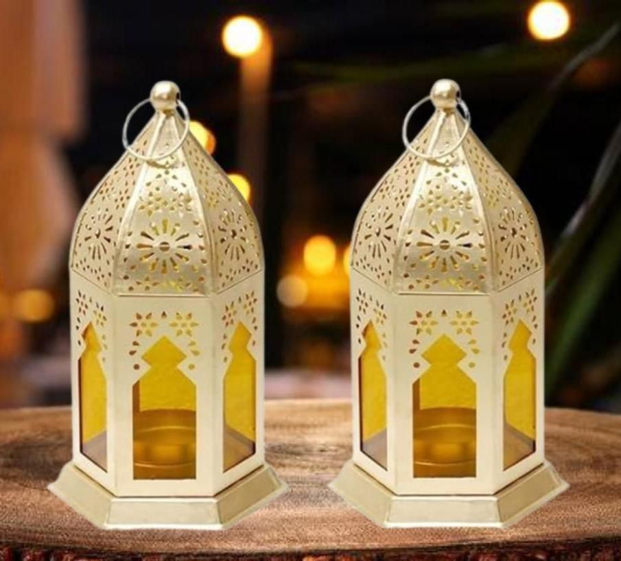 Yellow Iron Hanging Lantern