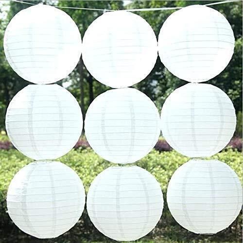 shuang you White Paper Hanging Lantern Pack of 10 L (12 inch) 49 White Paper Hanging Lantern-picture-27