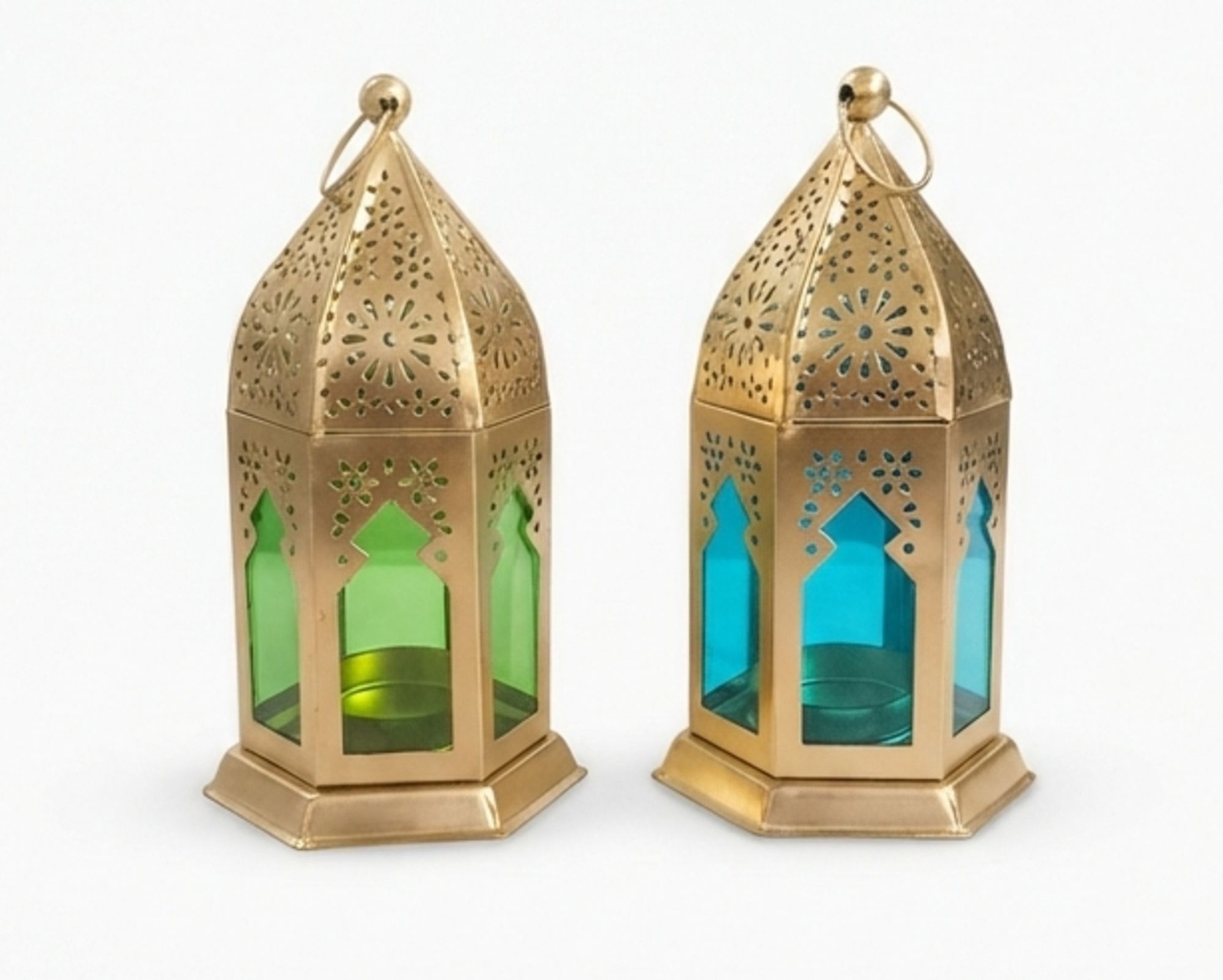 ML-BG-17 Blue, Green, Gold Iron Hanging Lantern-image-16