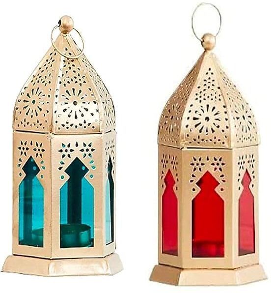 u s creation decor Red, Green Iron Table Lantern-picture-28