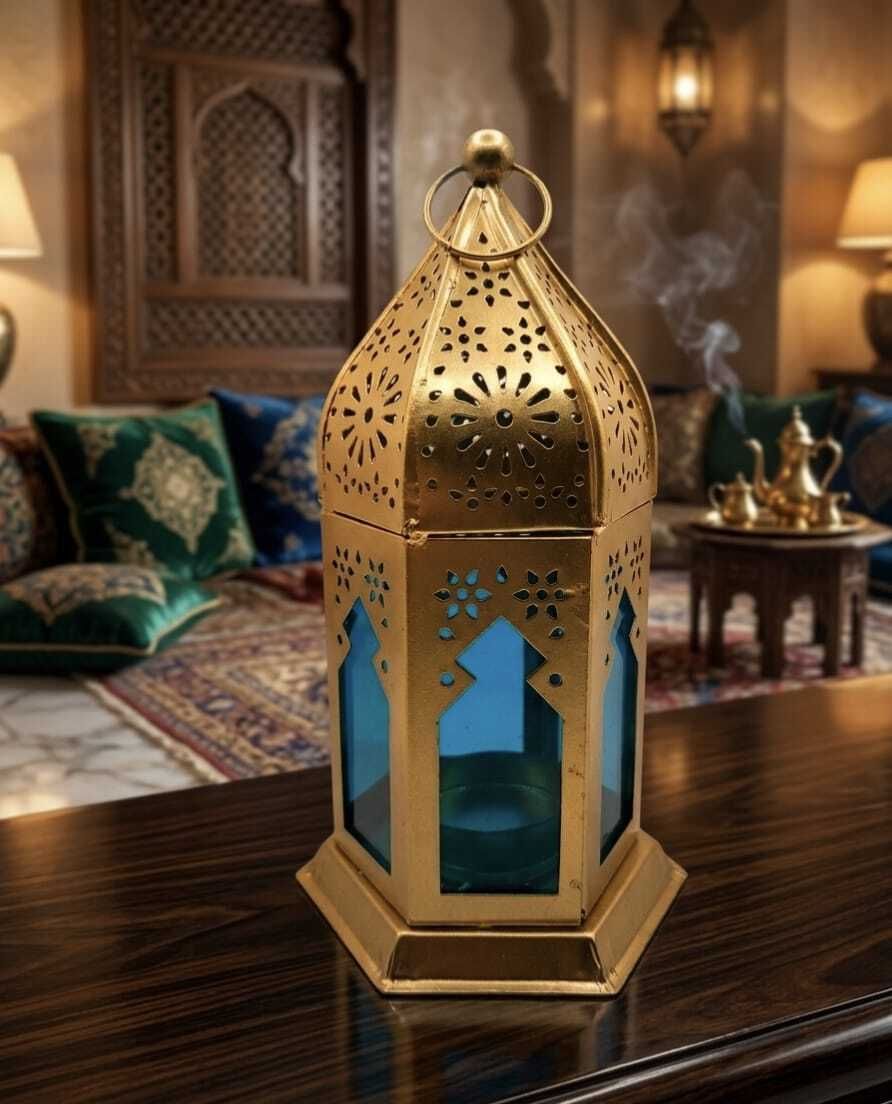 highdesignimpex Metal + Glass Royal Lantern Gold Metal Table Lantern-picture-46