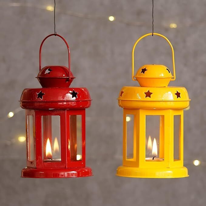 winscrafts Star Lantern Red, Yellow Iron Table Lantern-picture-18