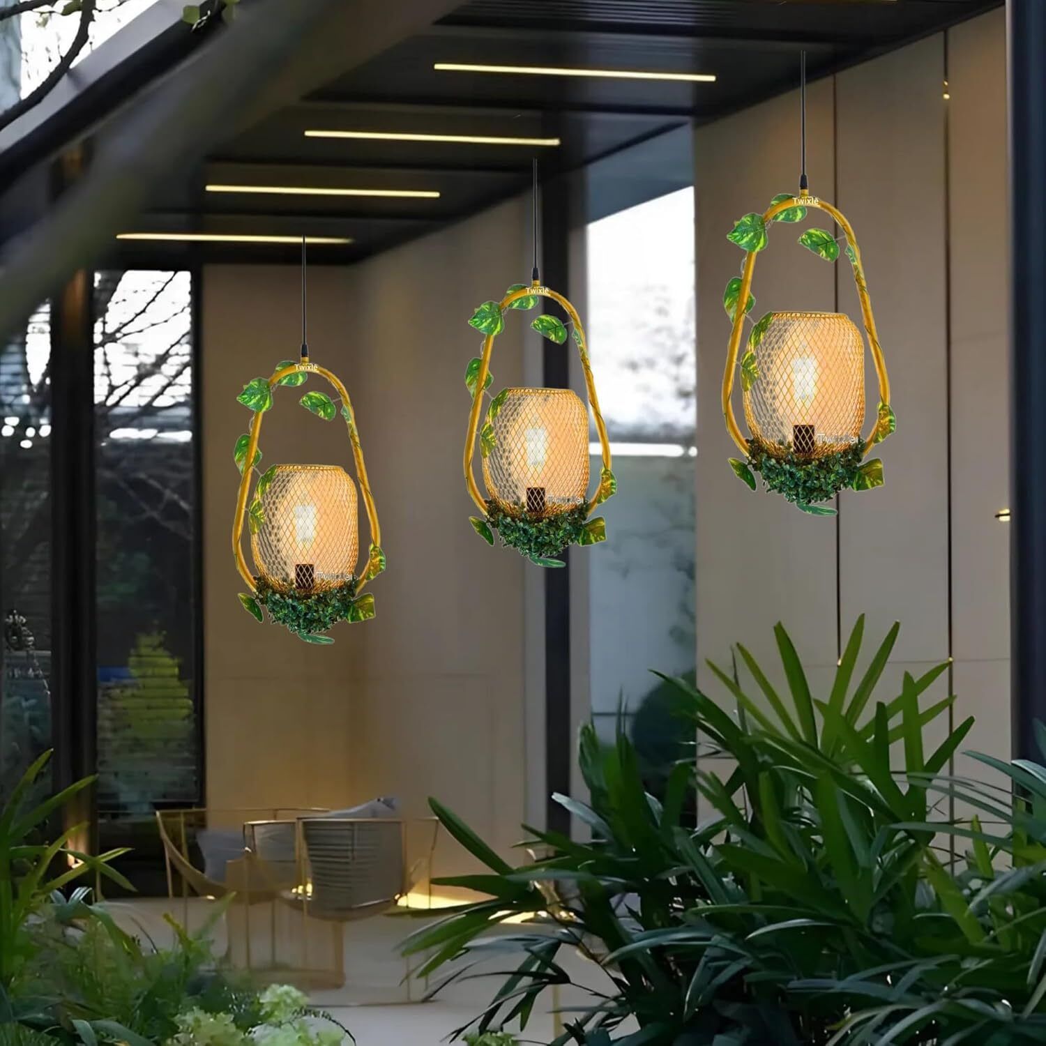 oncare Green Aluminium Hanging Lantern-picture-29
