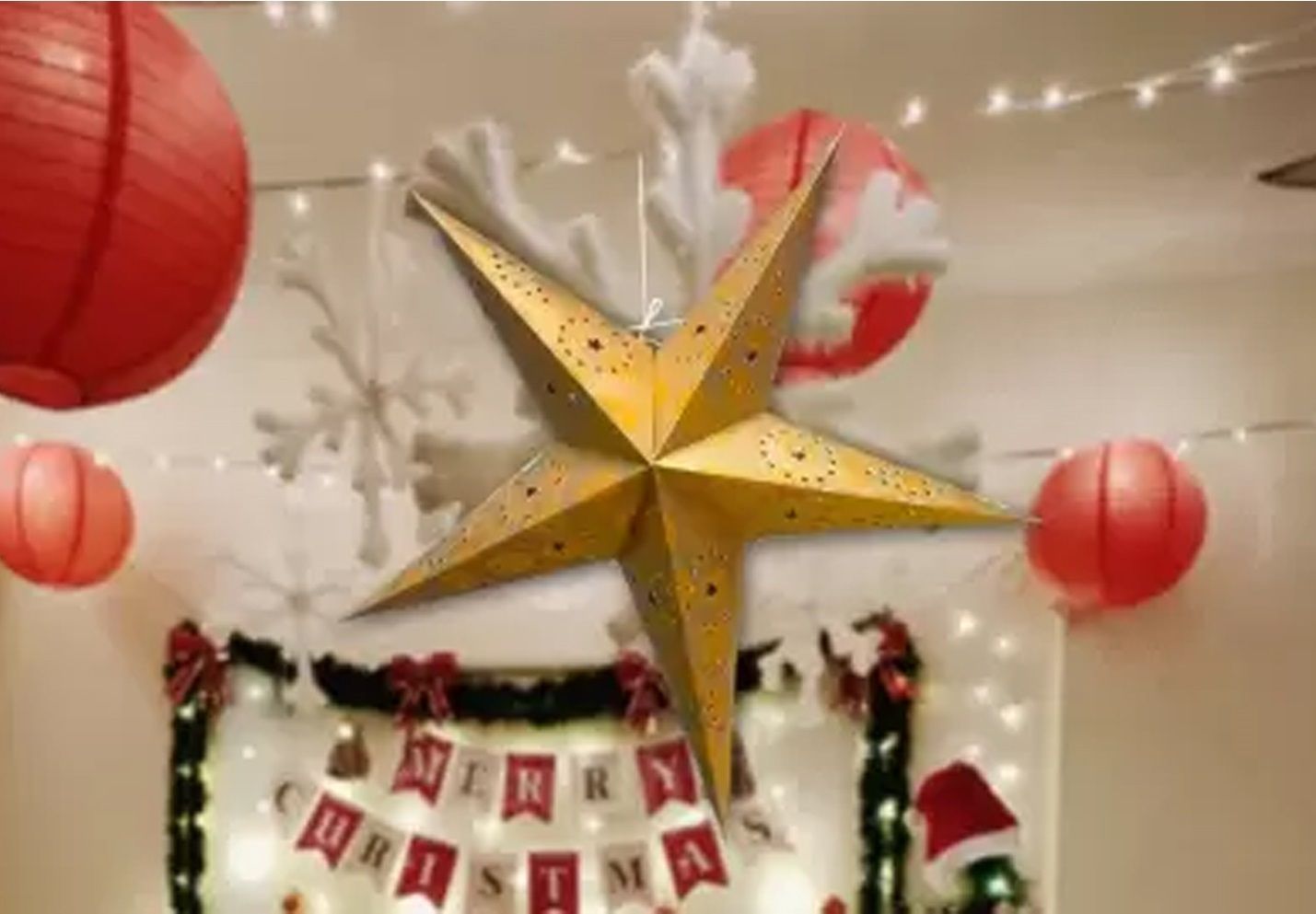 Paper Star Hanging Lantern_Yellow_AZ73pack of 1 Yellow Paper Hanging Lantern-image-6