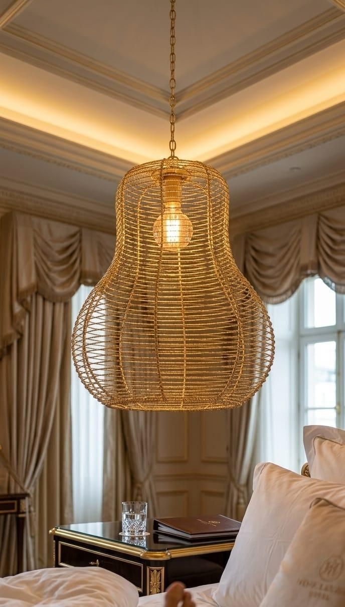 Golden Metal Mesh Hanging Lantern for Home & Office Decor, Festivals, weddings Gold Iron Hanging Lantern-image-20