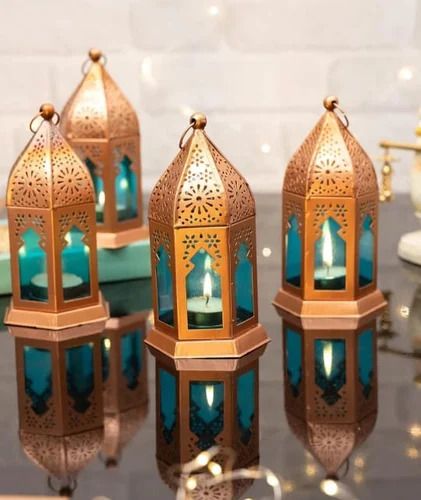 hm impex Gold Iron Lanterns Gold Iron Hanging Lantern-picture-38