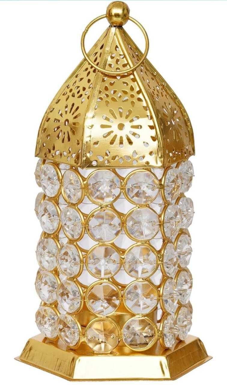 rsb handicrafts Cryst-LAN-02 Gold Iron Hanging Lantern-picture-20