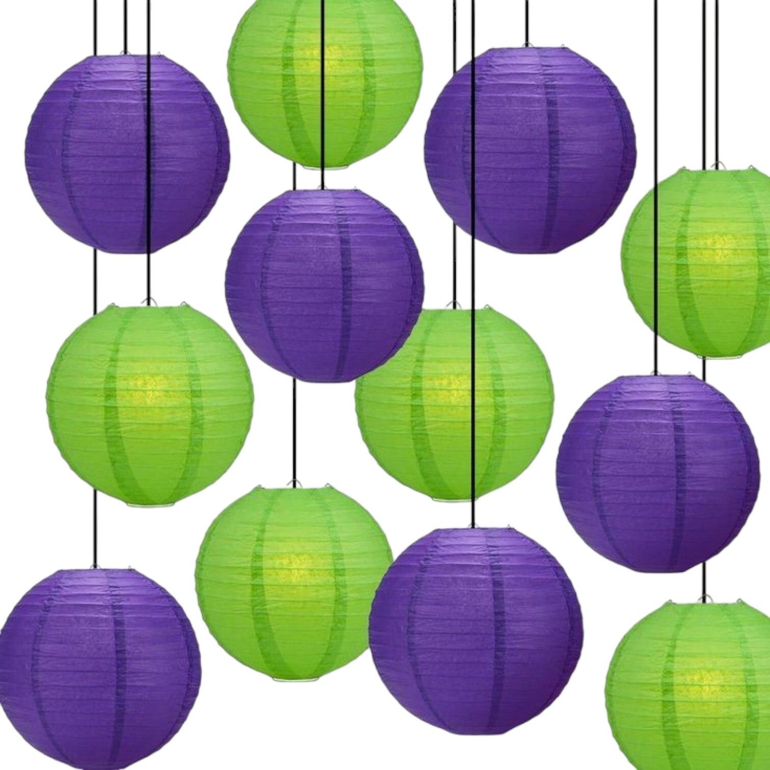 Purple, Green Paper Hanging Lantern-image-16