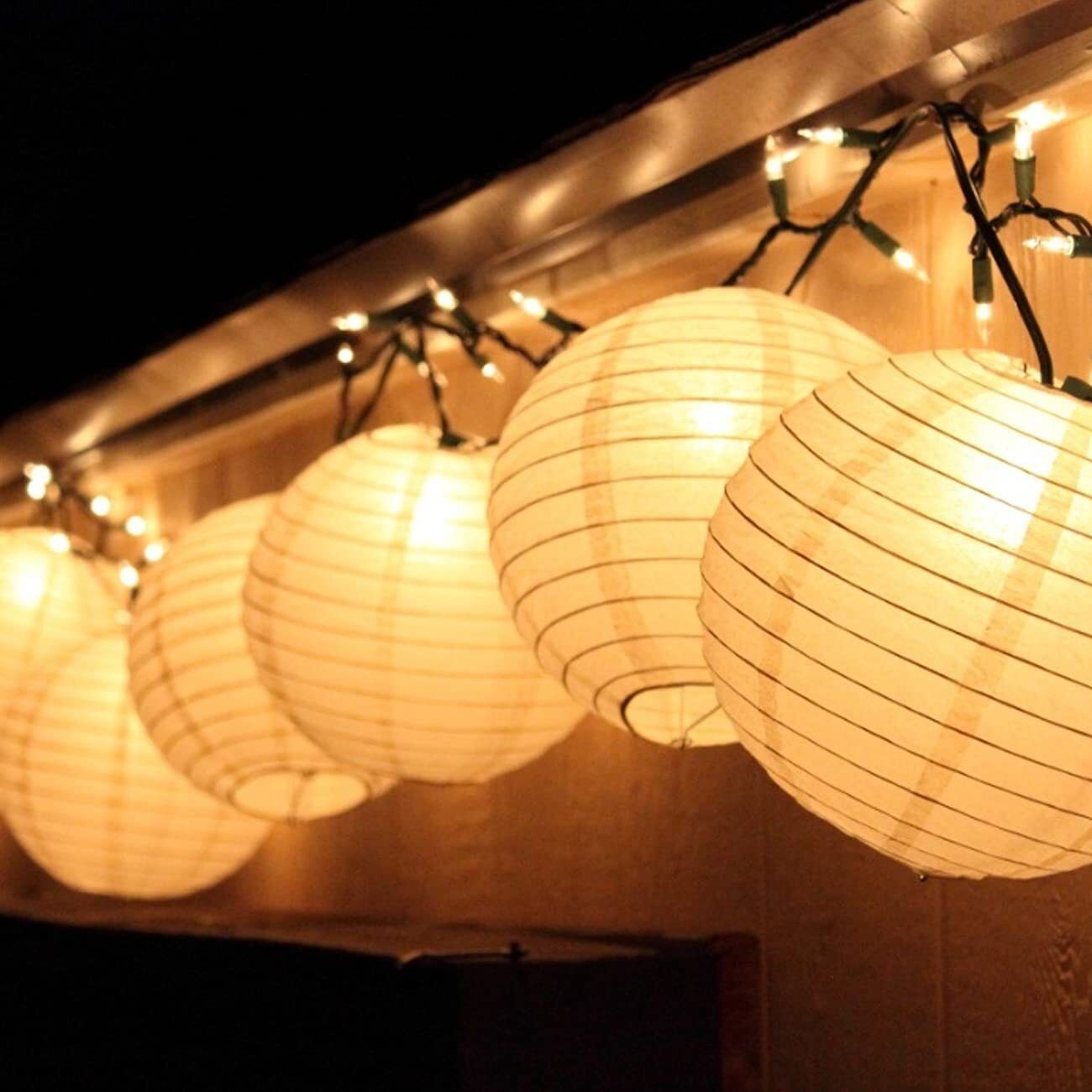 shuang you White Paper Hanging Lantern Pack of 10 L (12 inch) 56 White Paper Hanging Lantern-picture-36