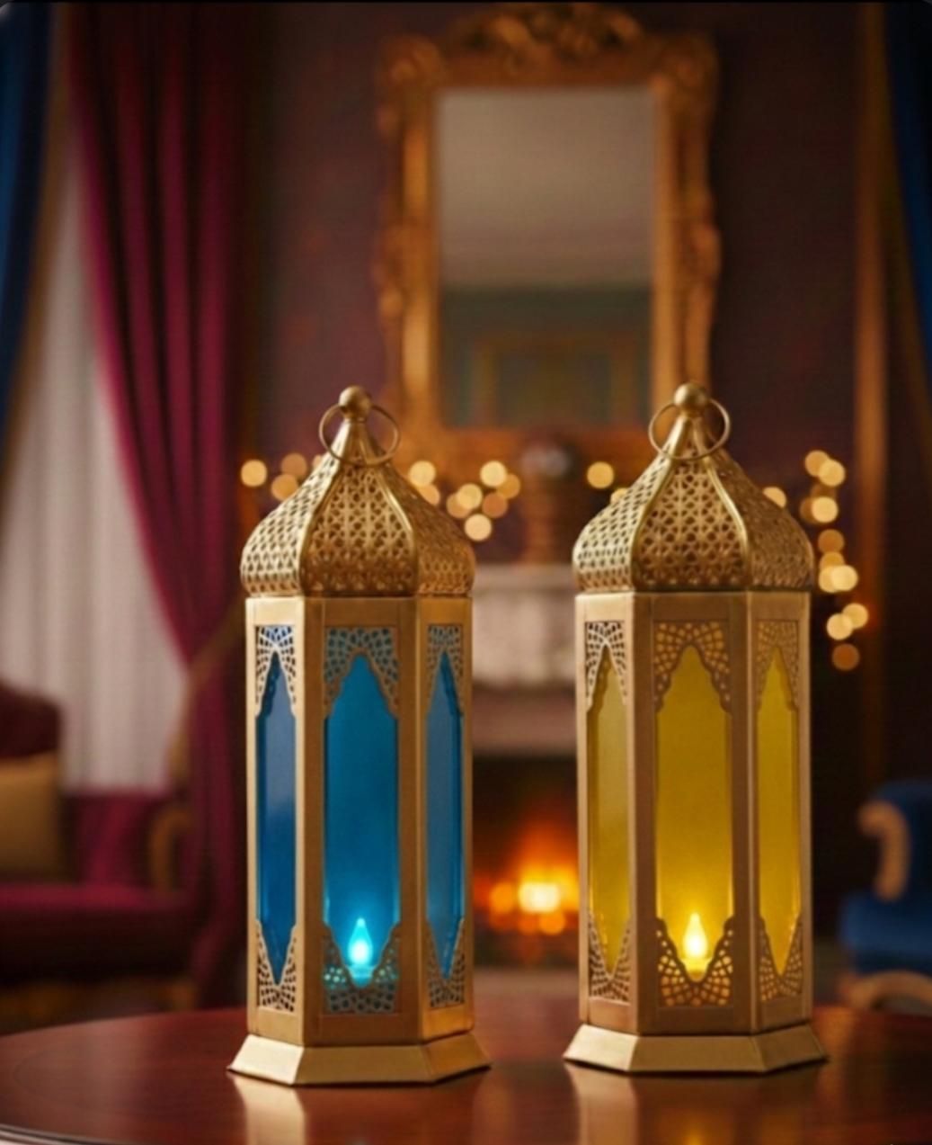 decorative multipurpose lantern Yellow, Multicolor Metal Hanging Lantern-image-25