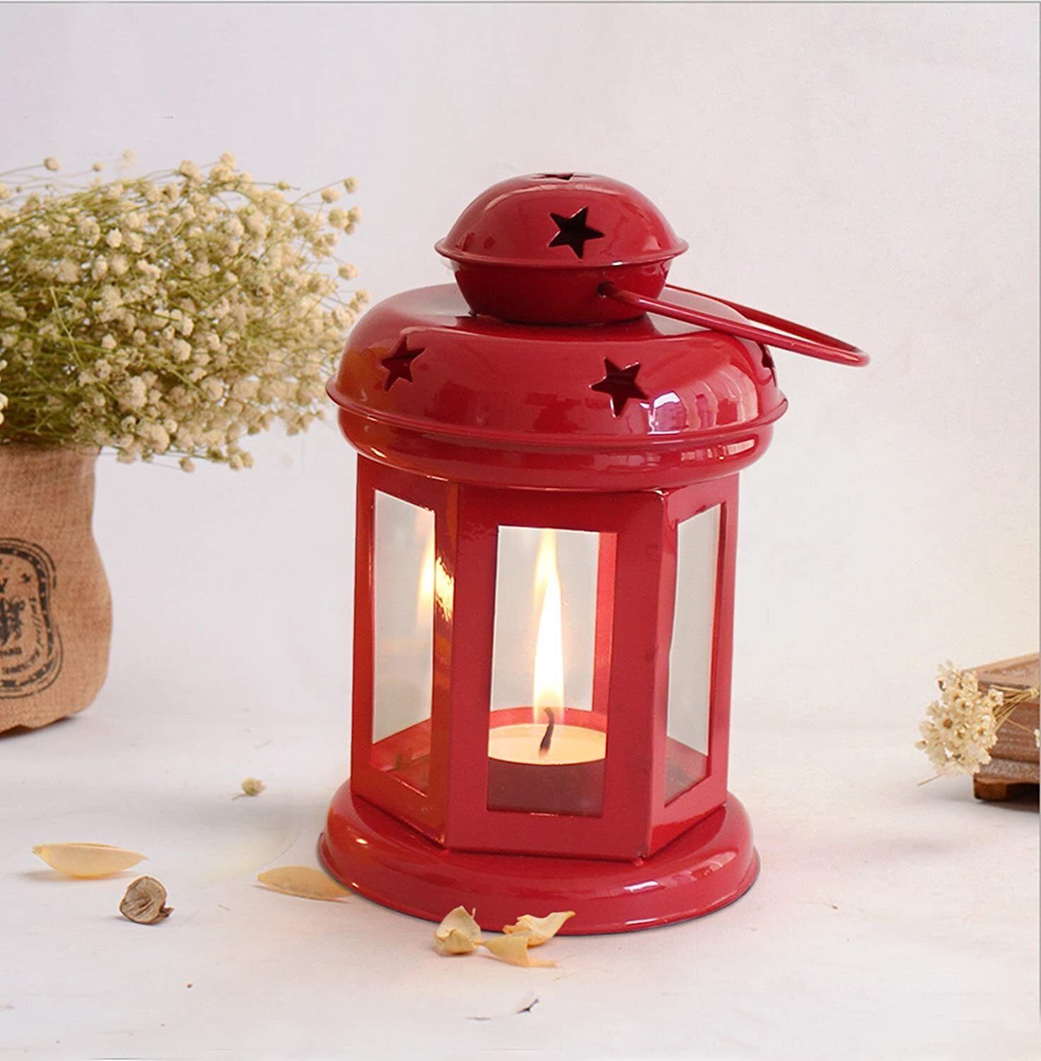 tuesday morning Decorative Metal Hanging Lantern Table Top T Light Candle Holder Diwali Gift Red Iron Hanging Lantern-picture-17