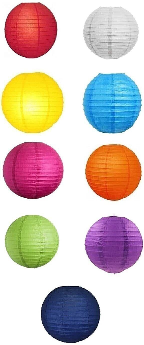 9 Pc Round Hanging Ball Paper Lantern Multicolor Paper Hanging Lantern-image-3