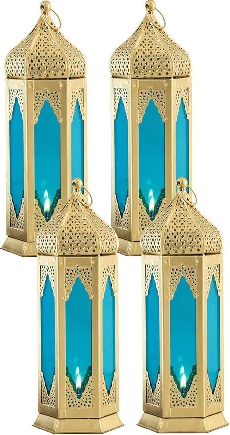 winscrafts Morrocan Blue Iron Table Lantern-picture-21