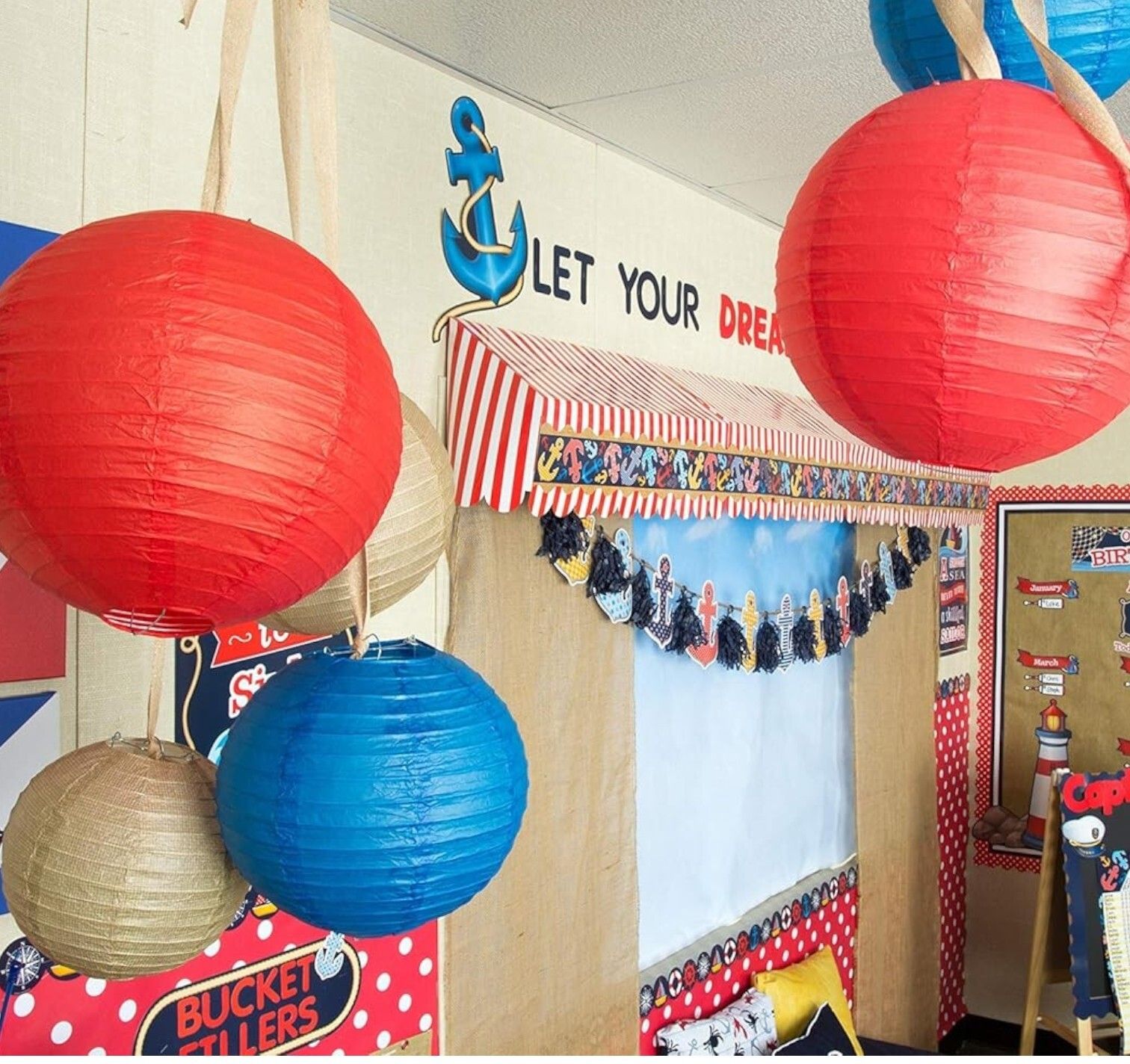 orama Red, Blue Paper Hanging Lantern-picture-15