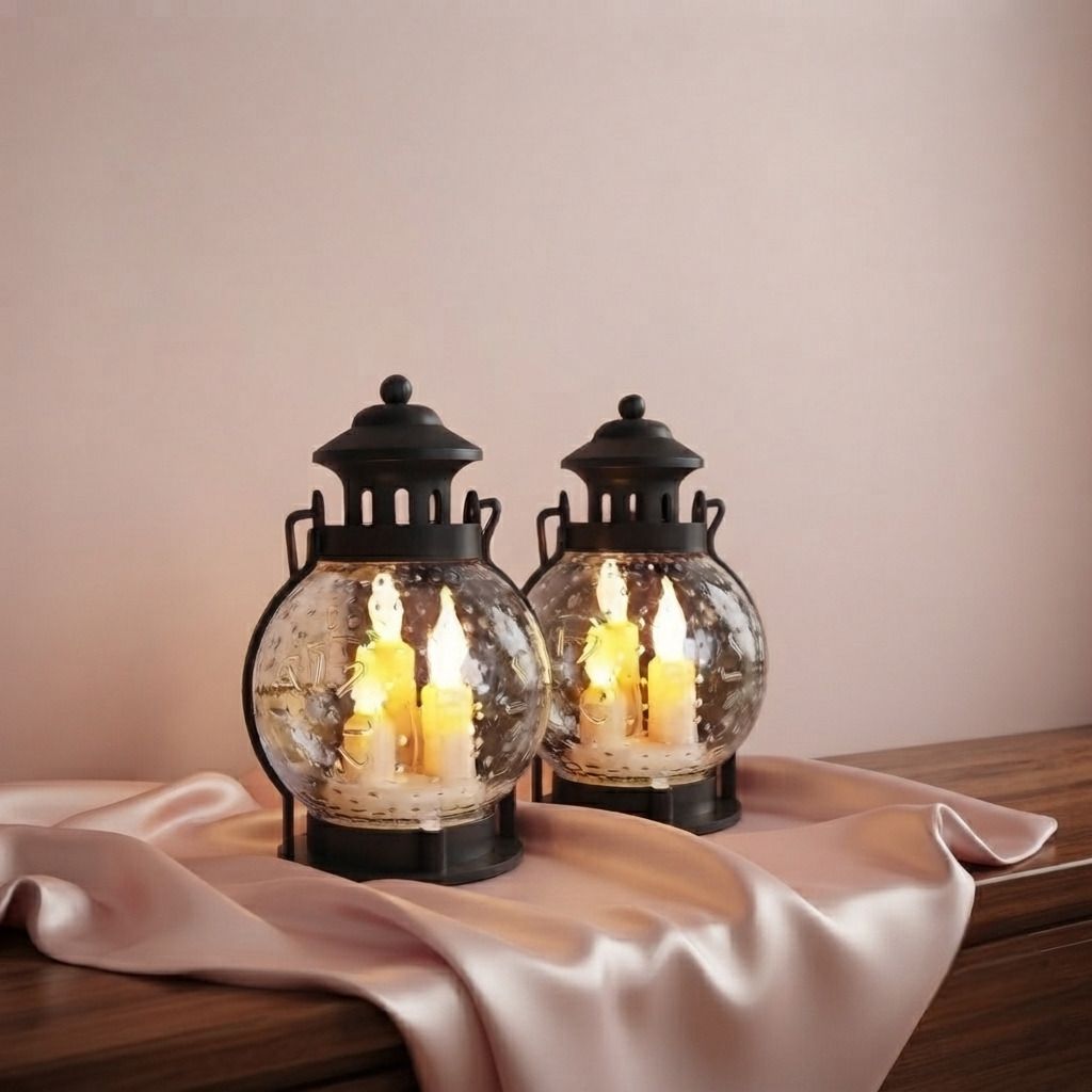 LANTERN Perfect for tabletops, shelves, mantels, bedrooms, living rooms & dining Black Aluminium, Plastic, Copper Table Lantern-image-31